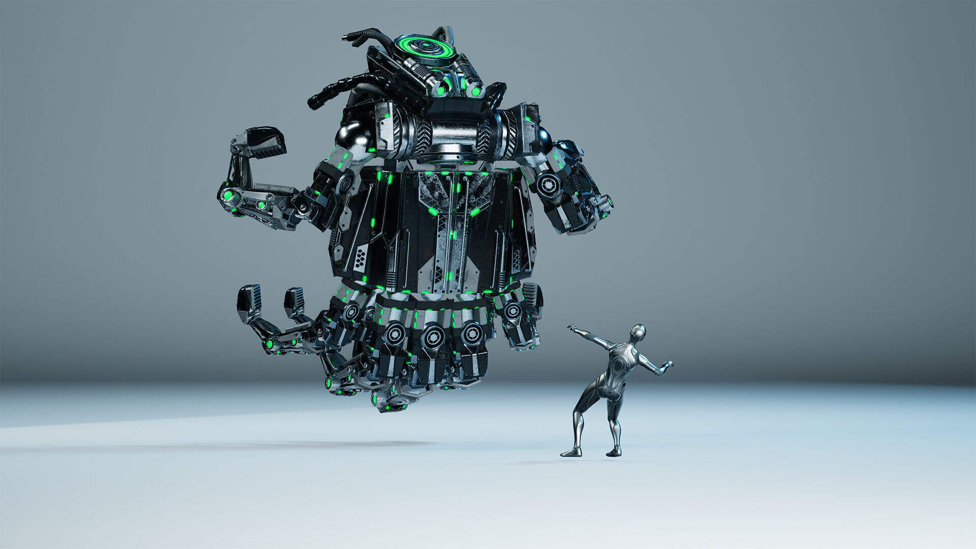 Sci-Fi Hand Walker Low-poly 3D model_12