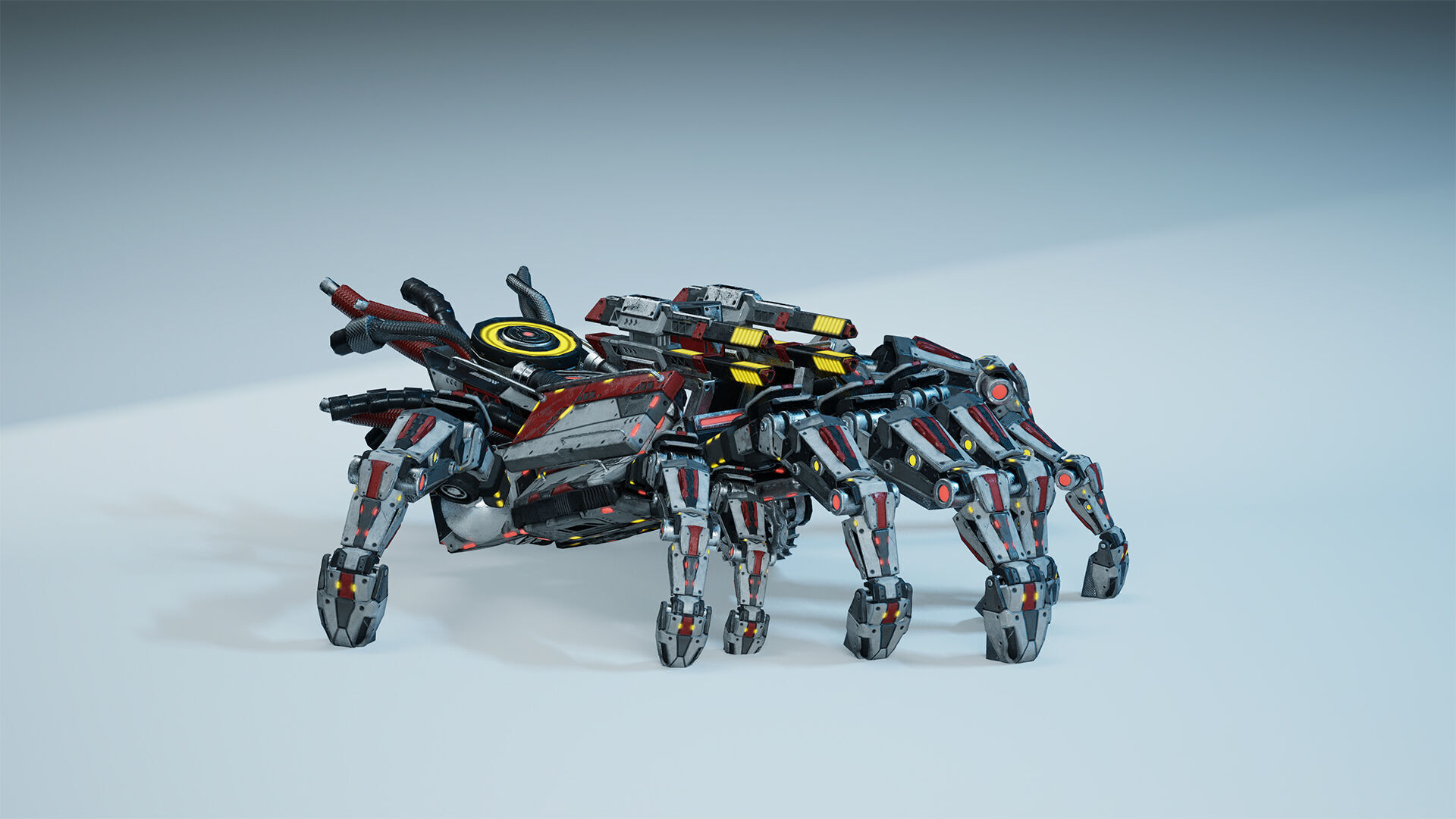 Sci-Fi Hand Walker Low-poly 3D model_8