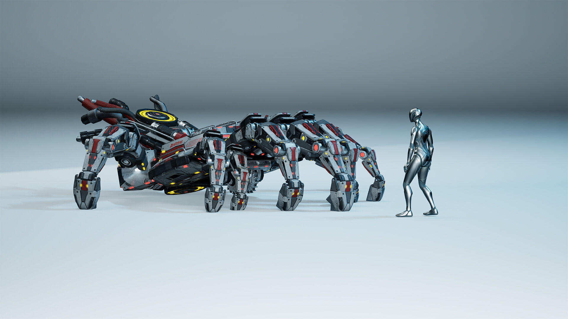 Sci-Fi Hand Walker Low-poly 3D model_7