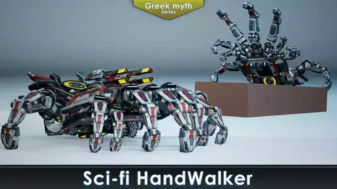 Sci-Fi Hand Walker Low-poly 3D model