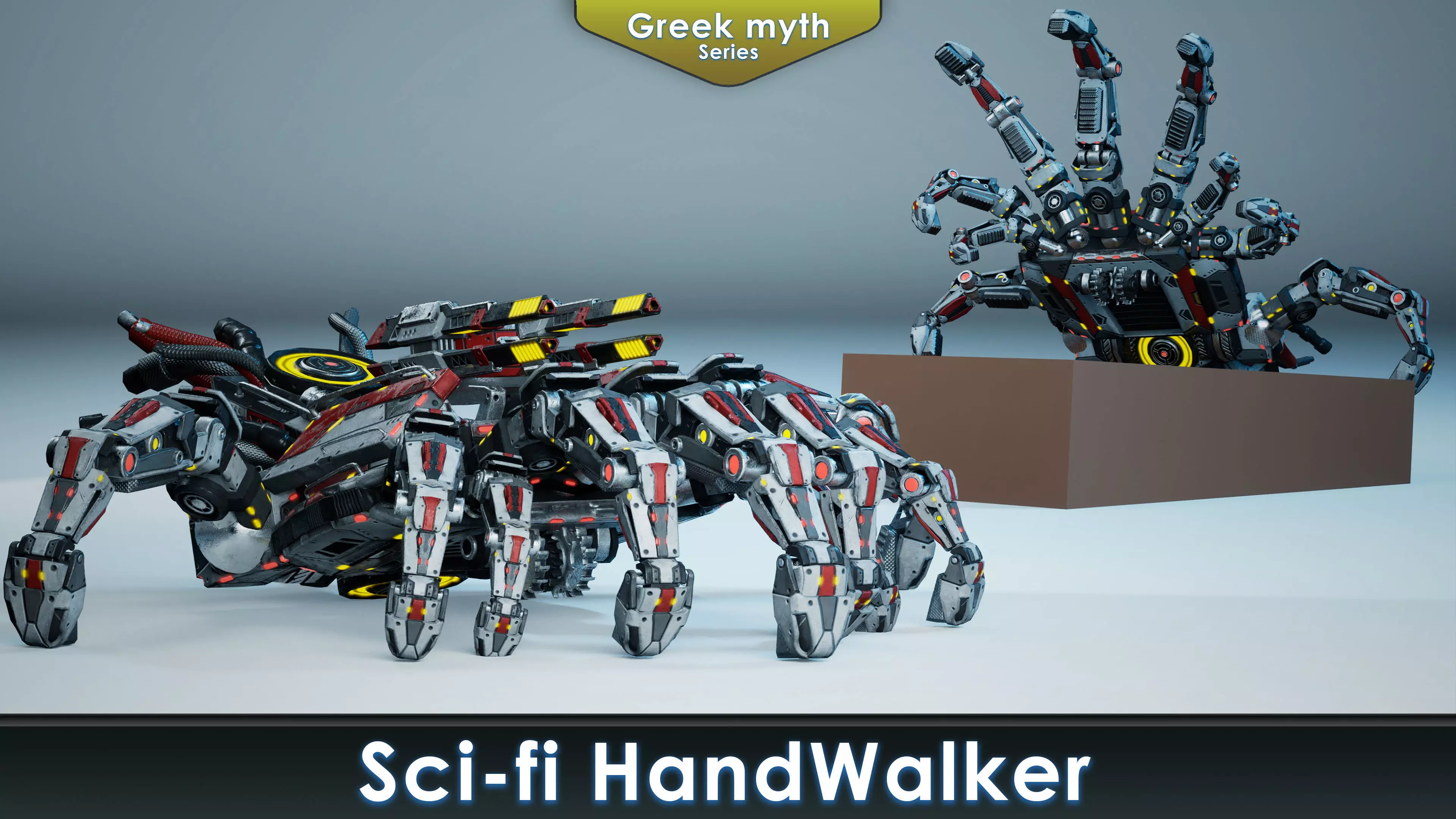 Sci-Fi Hand Walker Low-poly 3D model_0