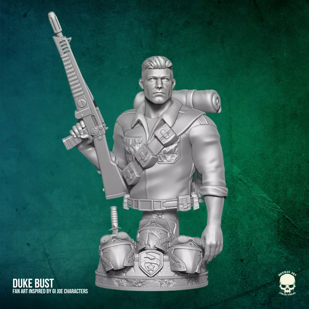 Duke GI Joe Bust Fan Art 3D printable 3D print model