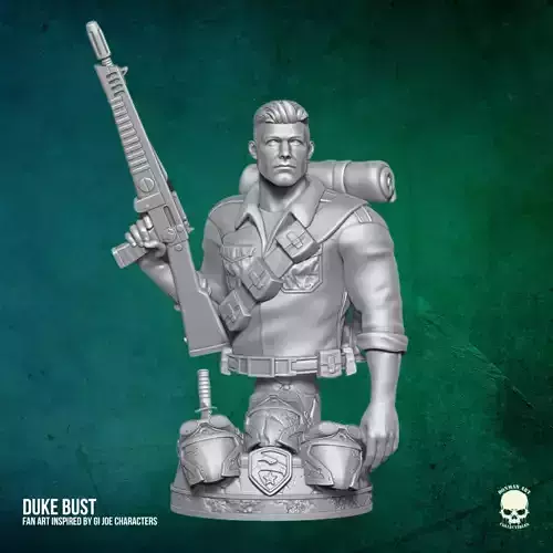 Duke GI Joe Bust Fan Art 3D printable 3D print model