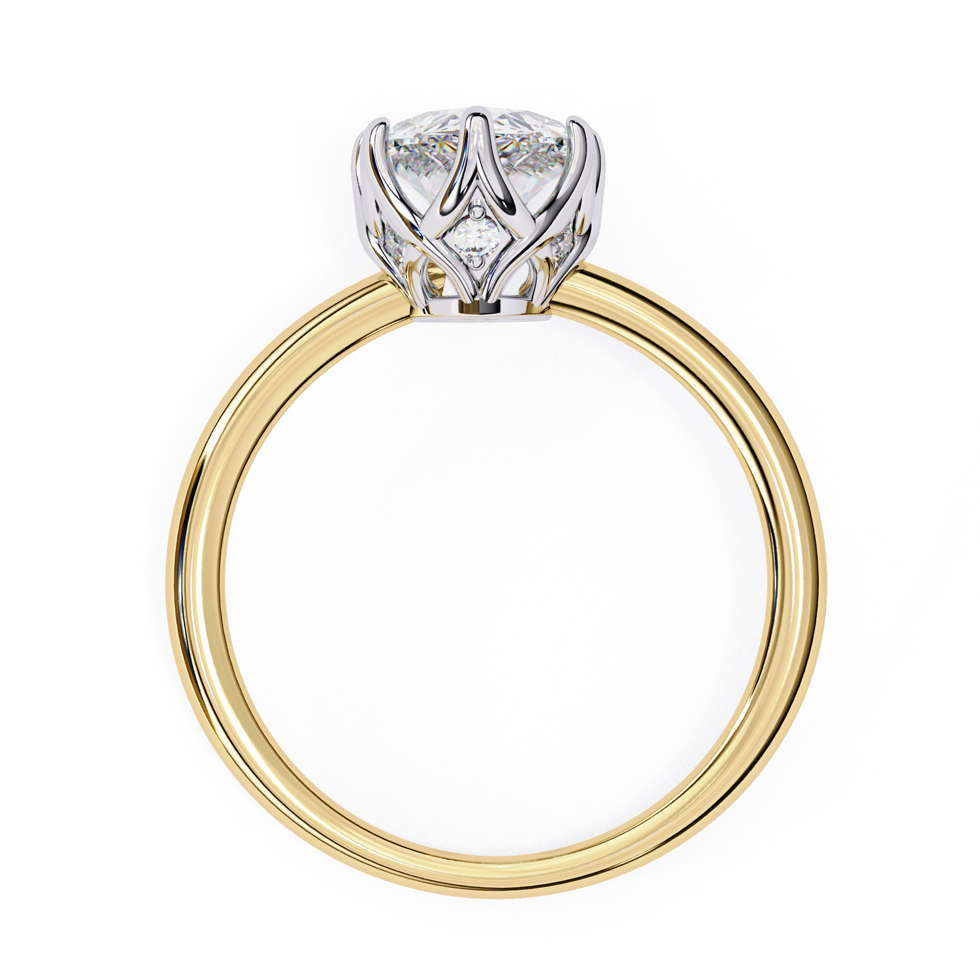 Mono  Solitaire Diamond Ring 360 animation renders 3dm stl  3D print model_14