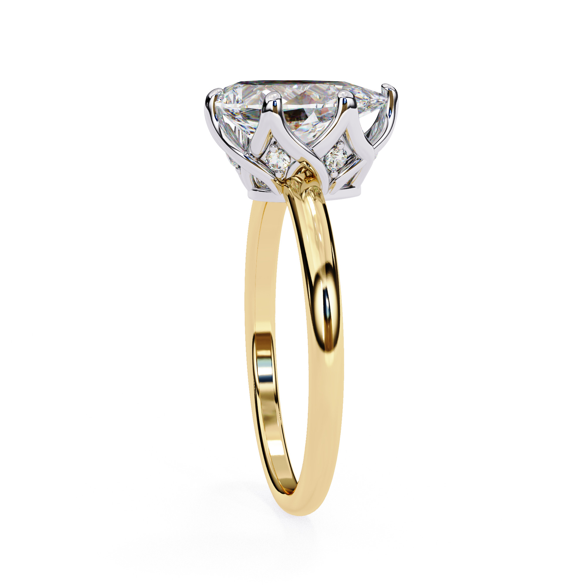 Mono  Solitaire Diamond Ring 360 animation renders 3dm stl  3D print model_5
