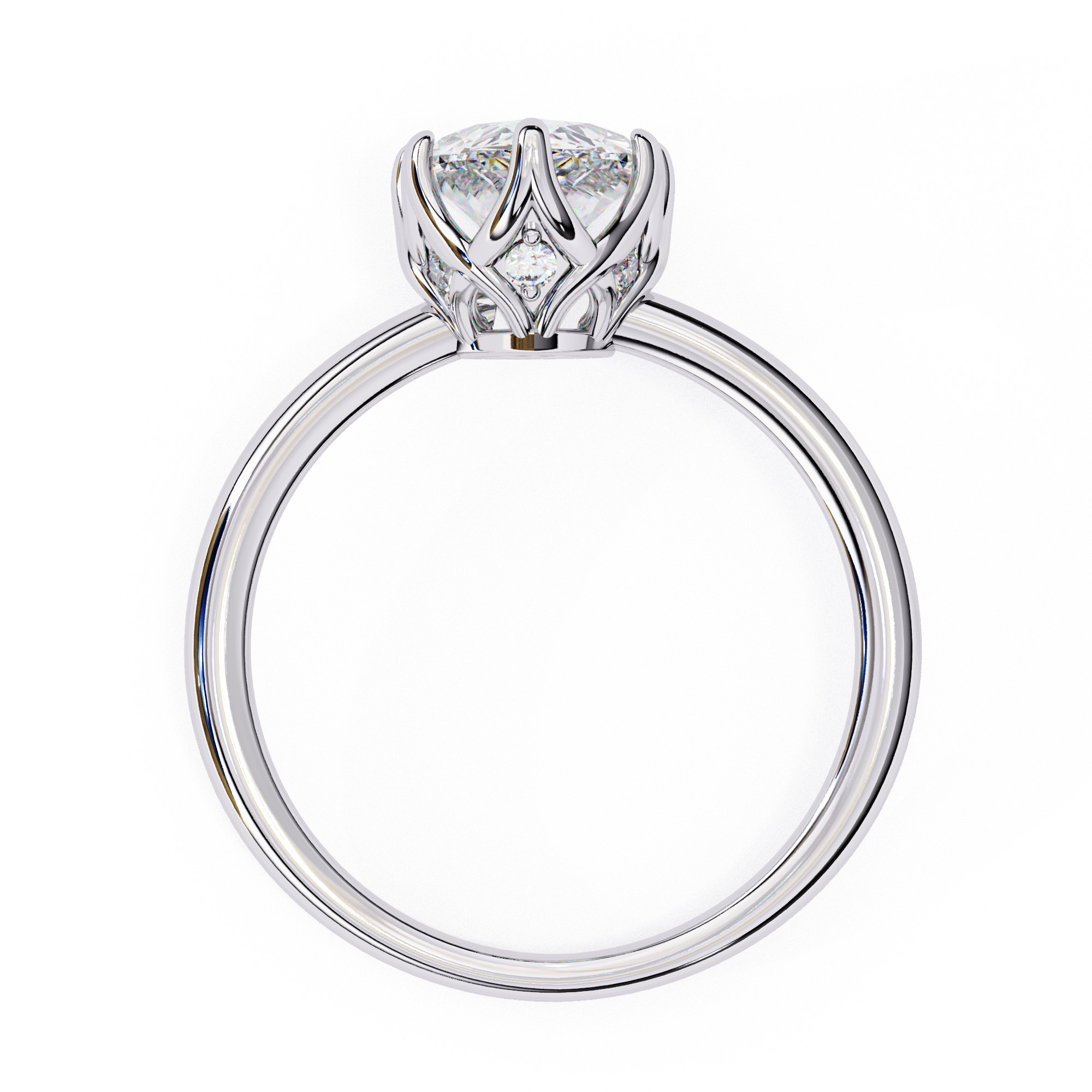 Mono  Solitaire Diamond Ring 360 animation renders 3dm stl  3D print model_3