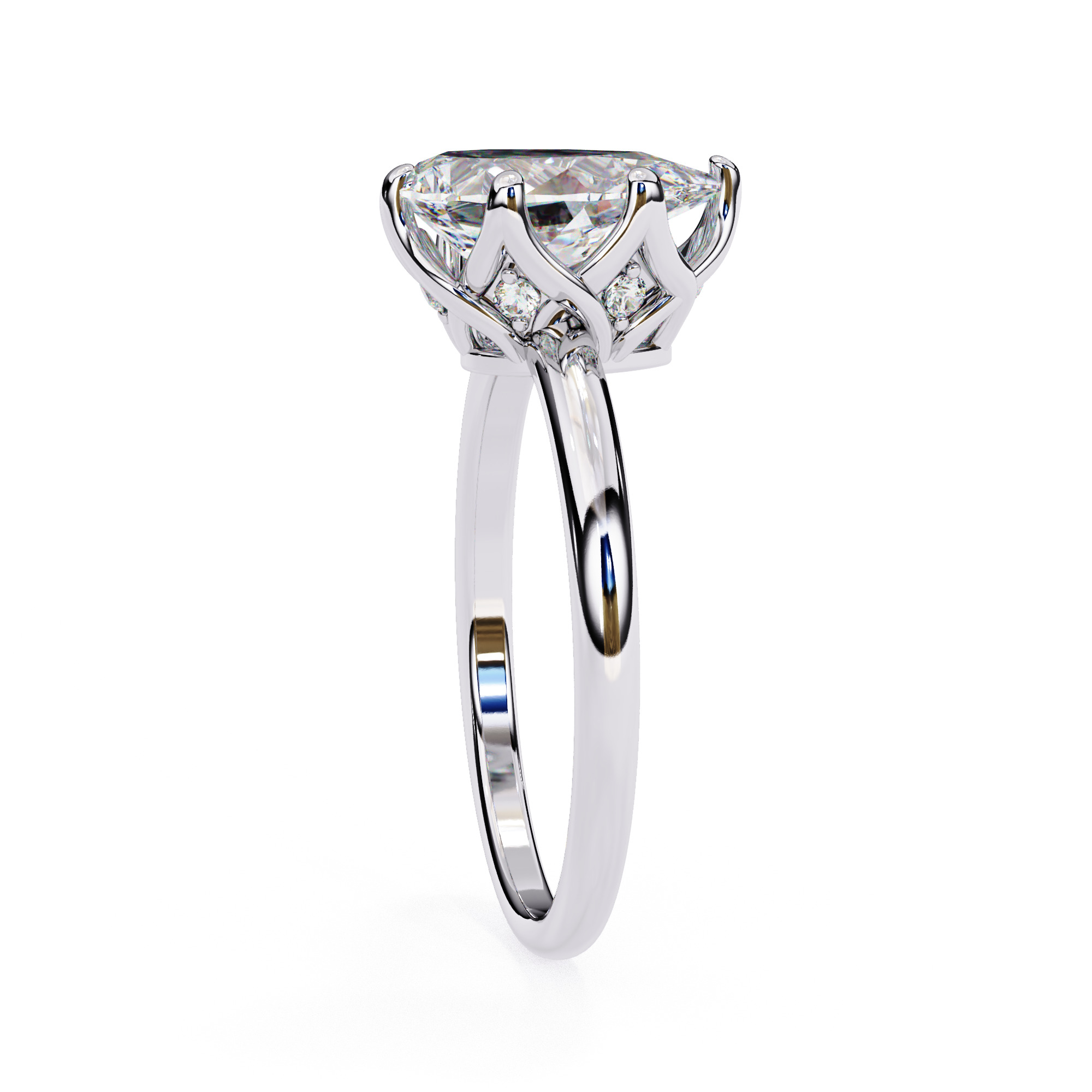 Mono  Solitaire Diamond Ring 360 animation renders 3dm stl  3D print model_6