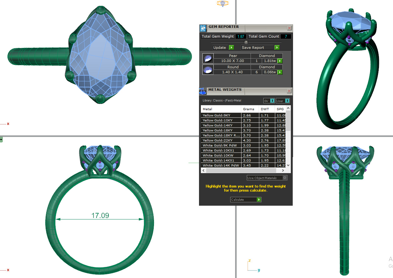 Mono  Solitaire Diamond Ring 360 animation renders 3dm stl  3D print model_13