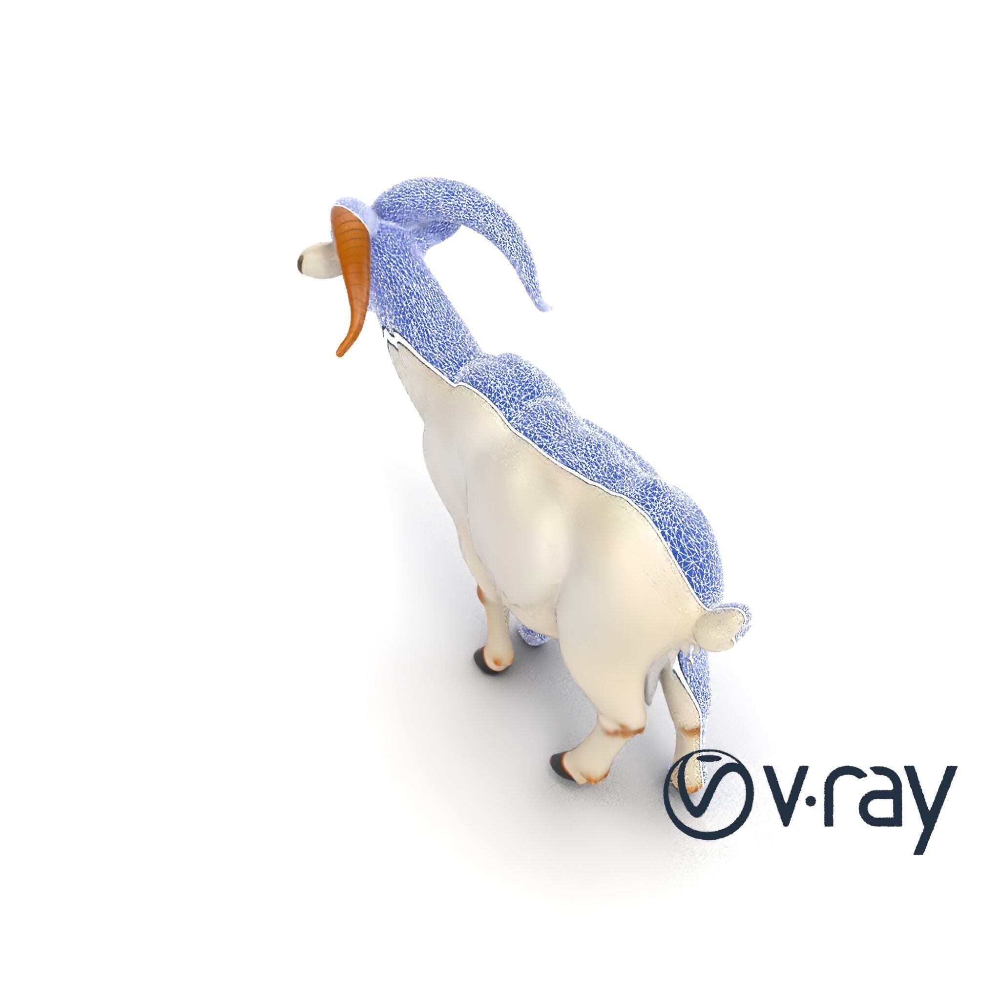 Curved Horn Goat White Coat model pack Low-poly 3D model_20