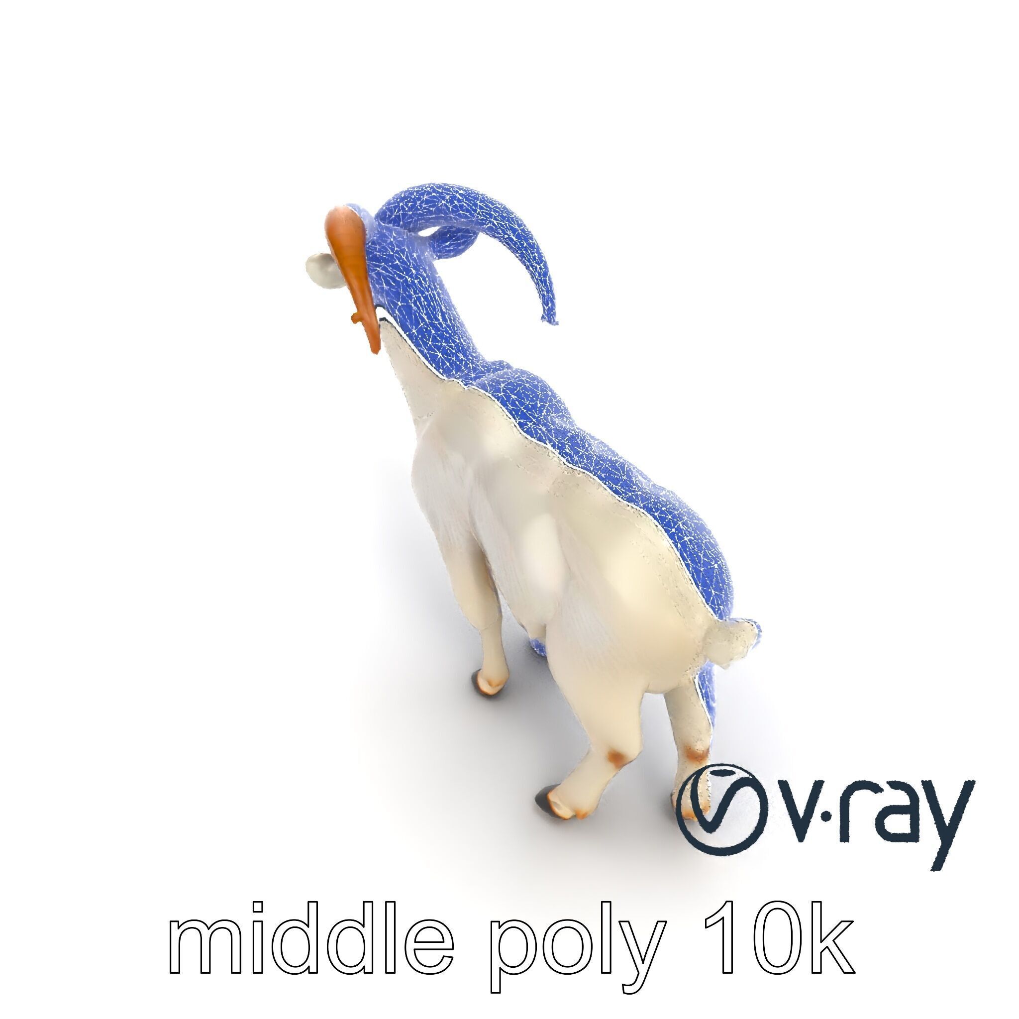 Curved Horn Goat White Coat model pack Low-poly 3D model_18