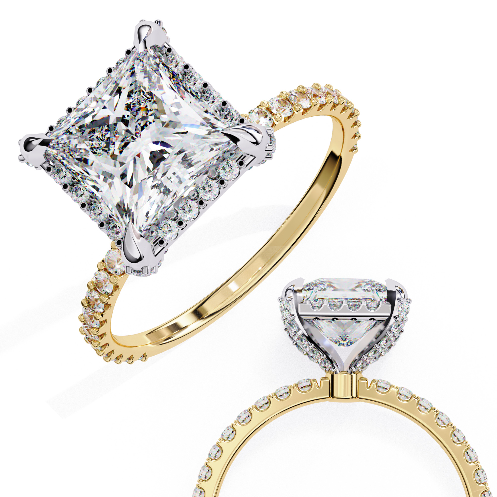 Solitaire Diamond Ring 360 animation renders 3dm stl  3D print model_2