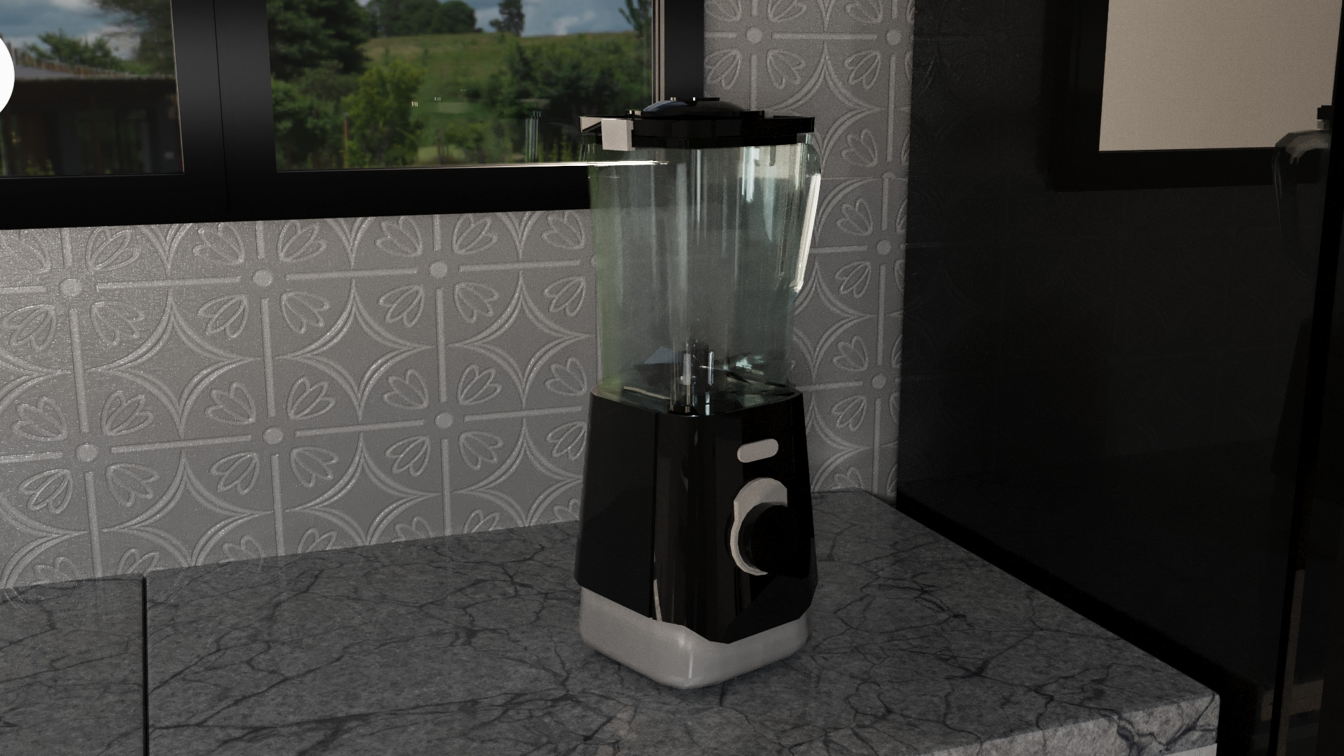 Kitchen interior 3D model Low-poly 3D model_1