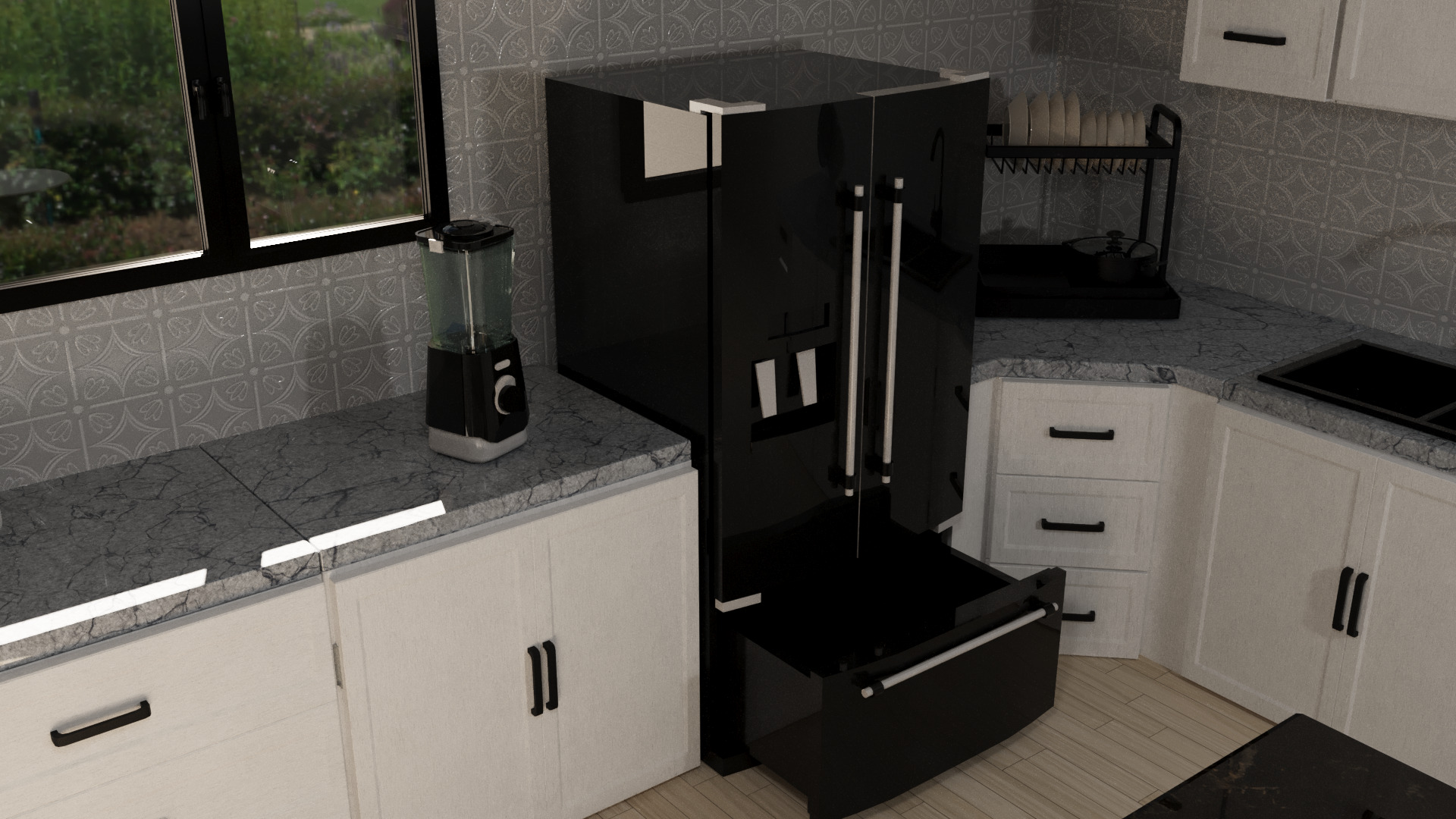 Kitchen interior 3D model Low-poly 3D model_5