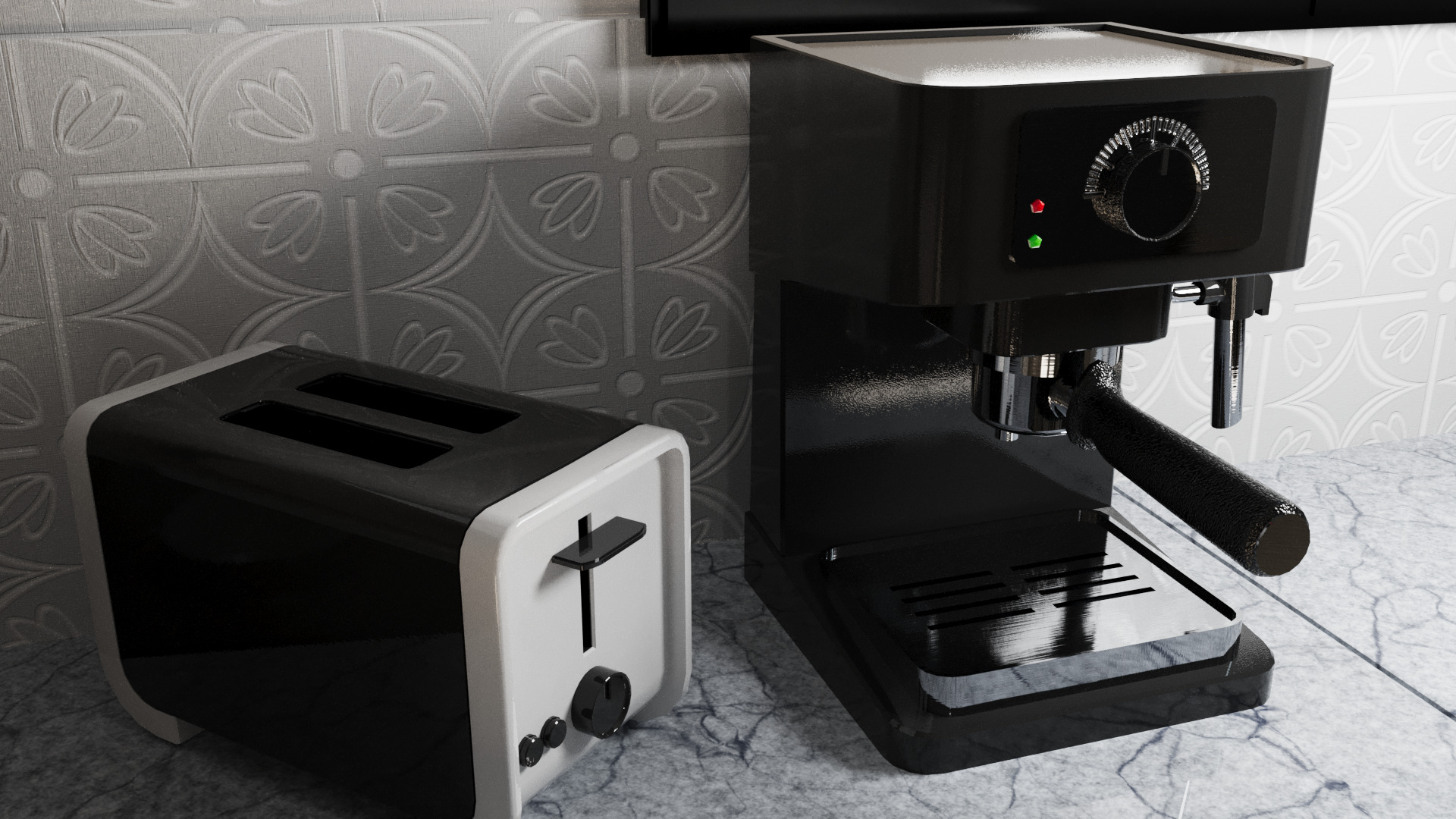 Kitchen interior 3D model Low-poly 3D model_7