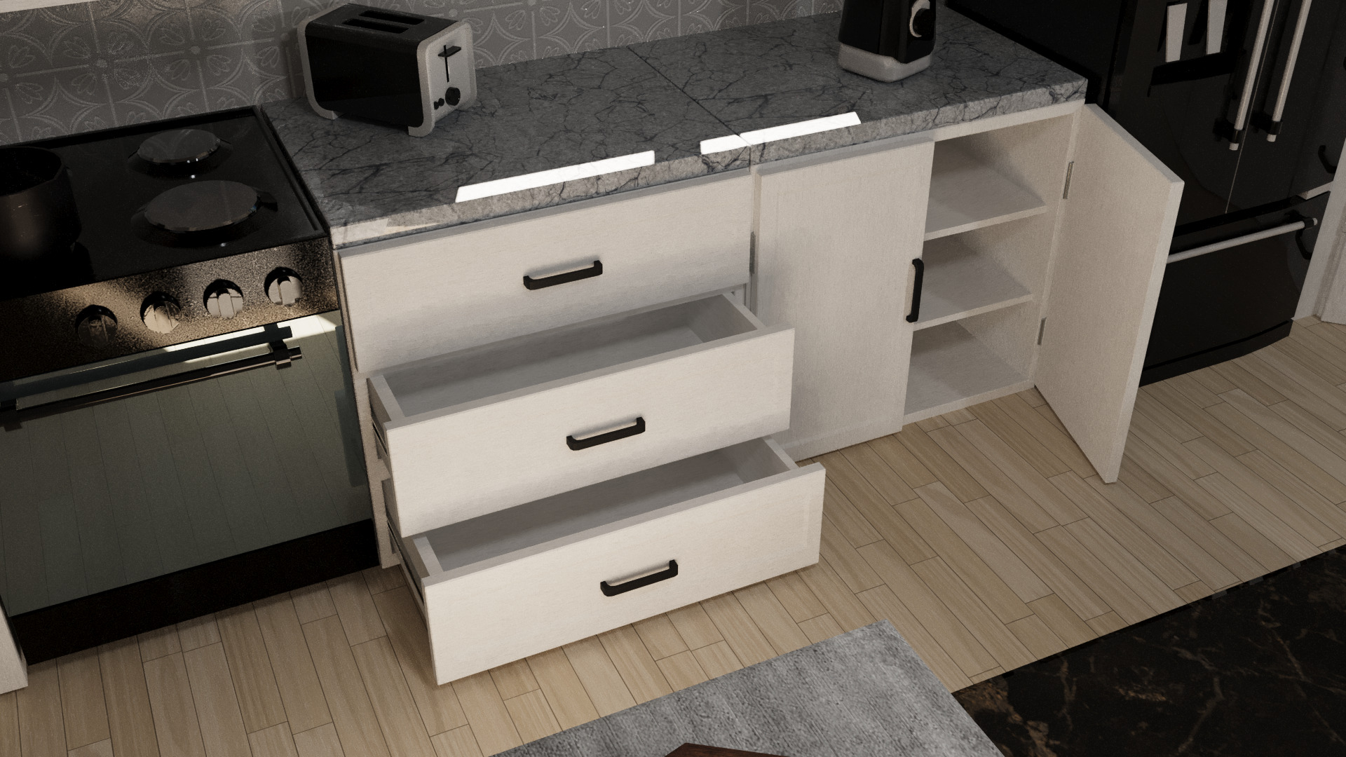 Kitchen interior 3D model Low-poly 3D model_6