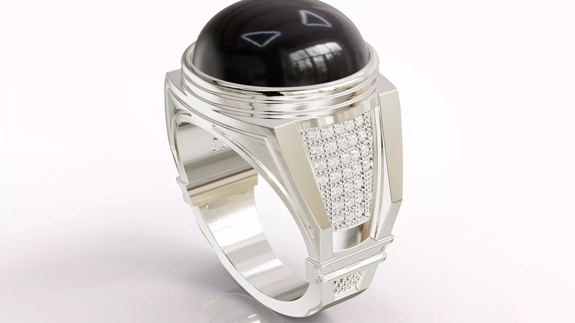 Man Diamond Ring Gold Silver Jewelry Printable - 09 Free 3D print model