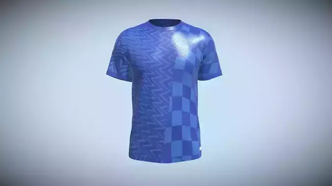Soccer Blue Jersey Player-09 In Low Poly Low-poly 3D model