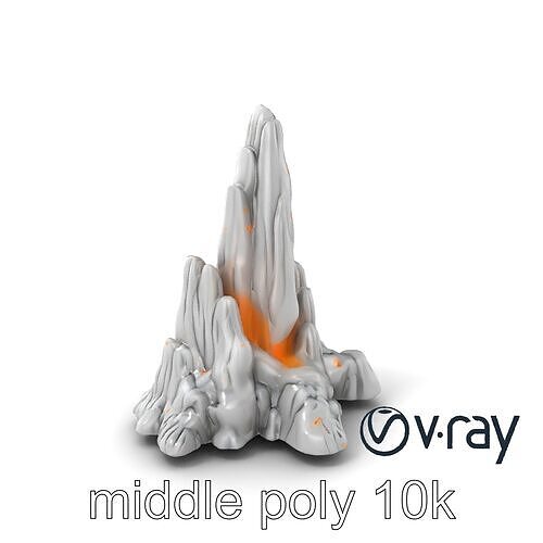Stylized Glowing Stalagmite Fantasy Environment model pack Low-poly 3D model