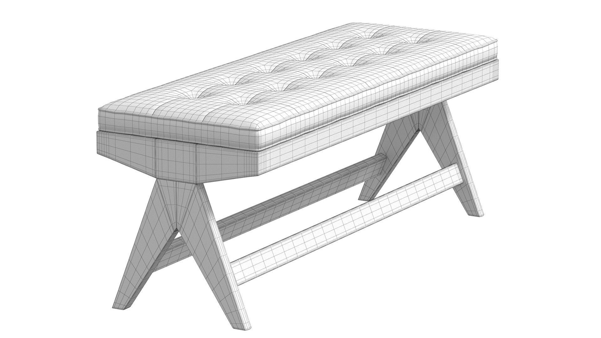 Pierre Jeanneret Bench 1950 Chandigargh 3D model_8