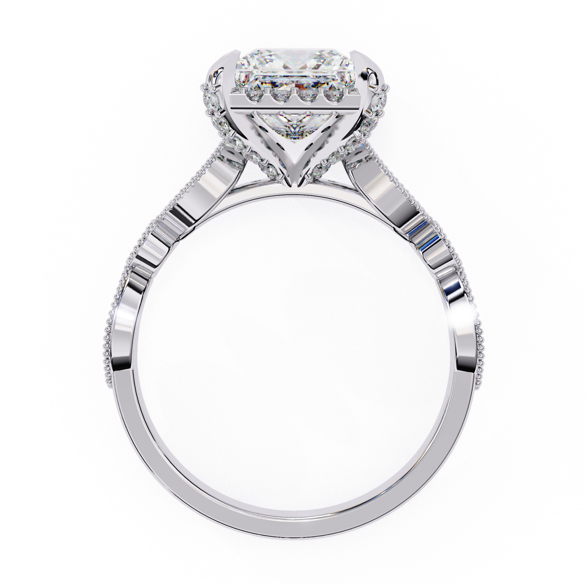 Solitaire Diamond Ring 360 animation renders 3dm stl  3D print model_5