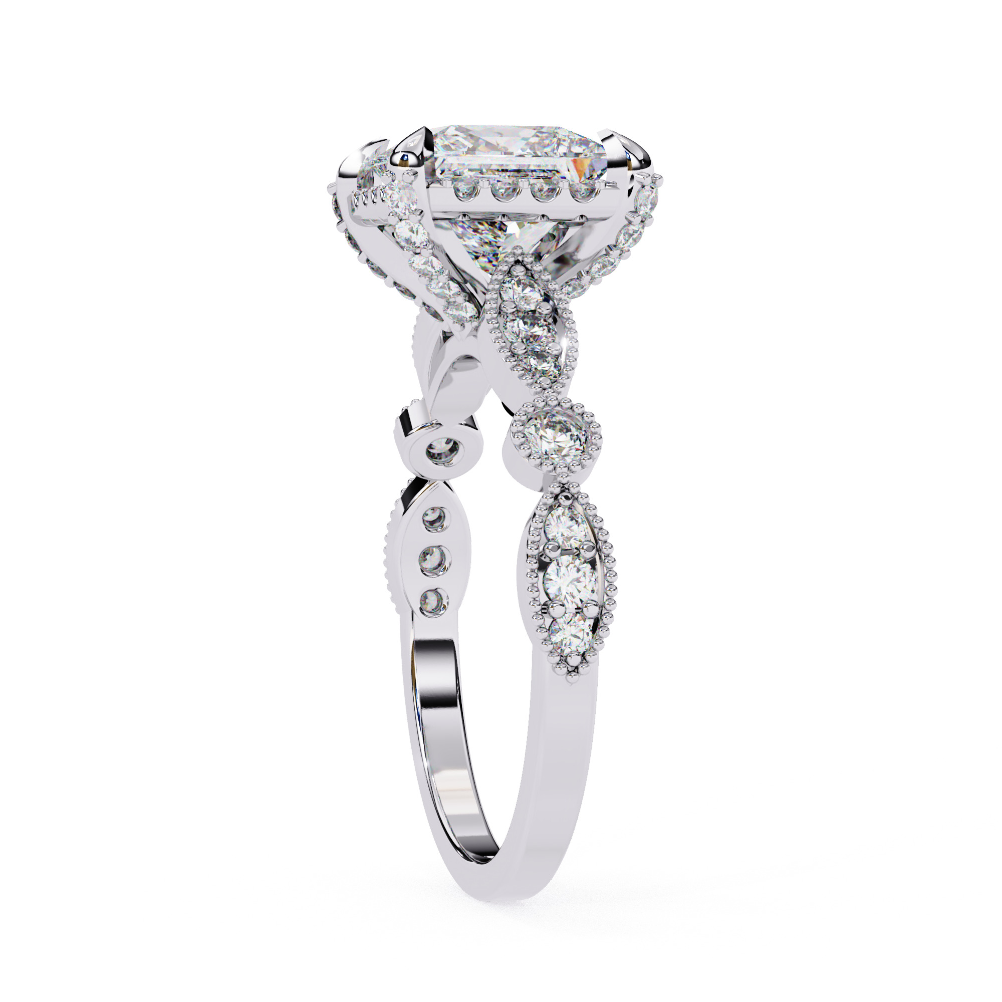 Solitaire Diamond Ring 360 animation renders 3dm stl  3D print model_14