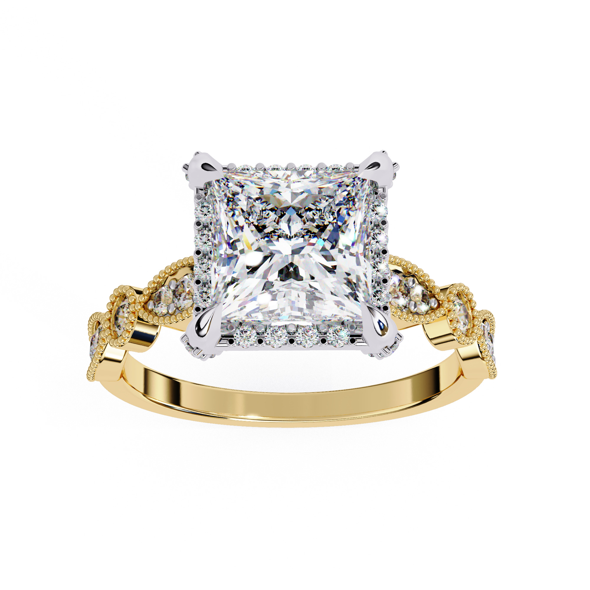 Solitaire Diamond Ring 360 animation renders 3dm stl  3D print model_11