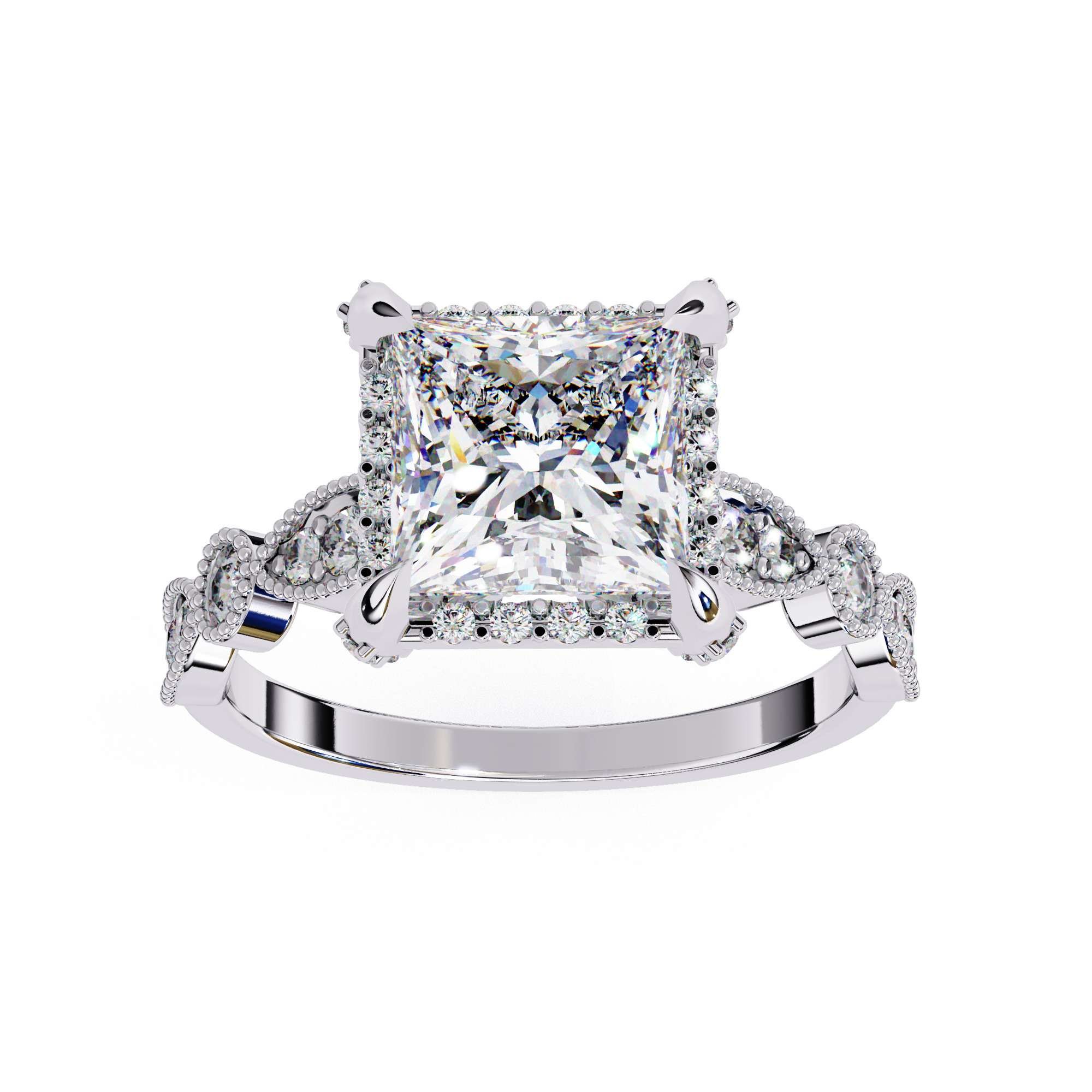 Solitaire Diamond Ring 360 animation renders 3dm stl  3D print model_10