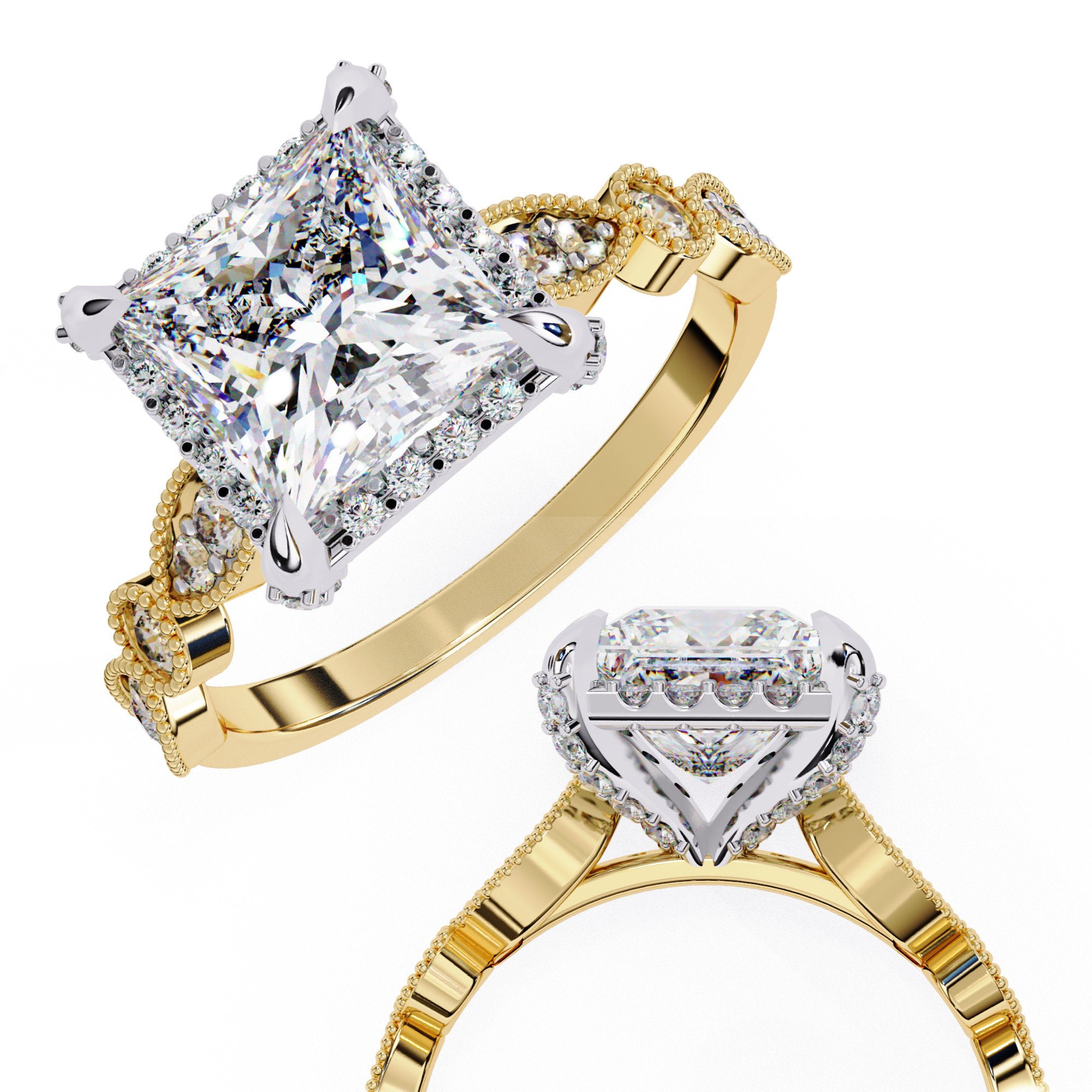 Solitaire Diamond Ring 360 animation renders 3dm stl  3D print model_2