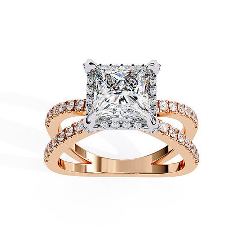 Solitaire Diamond Ring 360 animation renders 3dm stl  3D print model