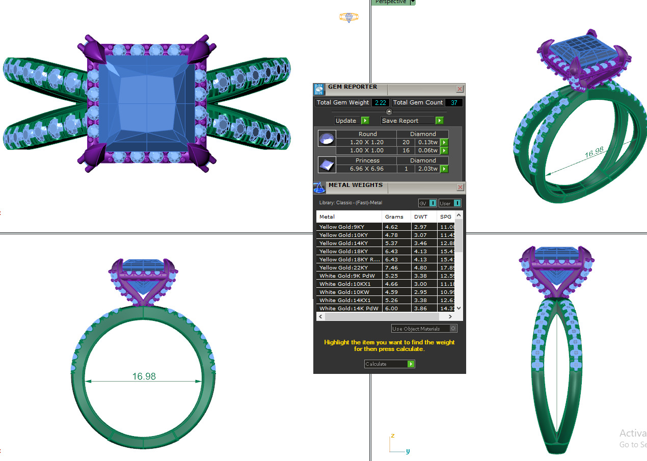 Solitaire Diamond Ring 360 animation renders 3dm stl 3D print model_2