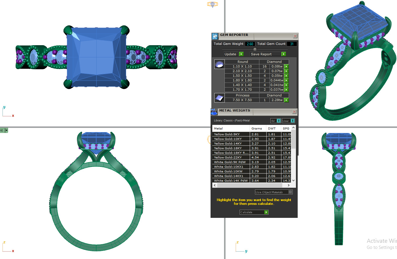 Solitaire Diamond Ring 360 animation renders 3dm stl 3D print model_2