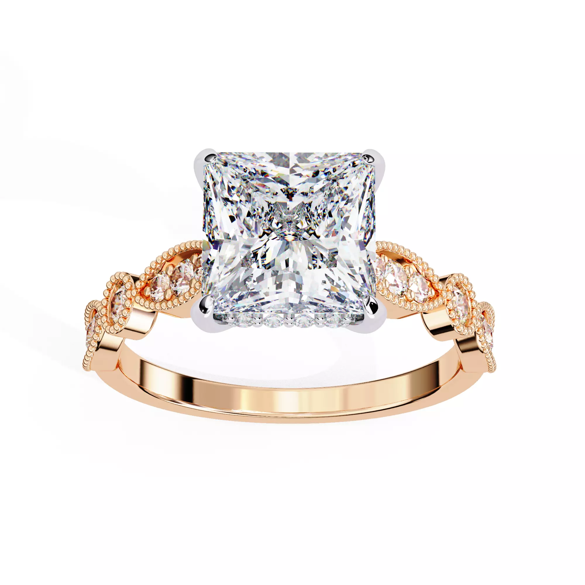 Solitaire Diamond Ring 360 animation renders 3dm stl 3D print model_0