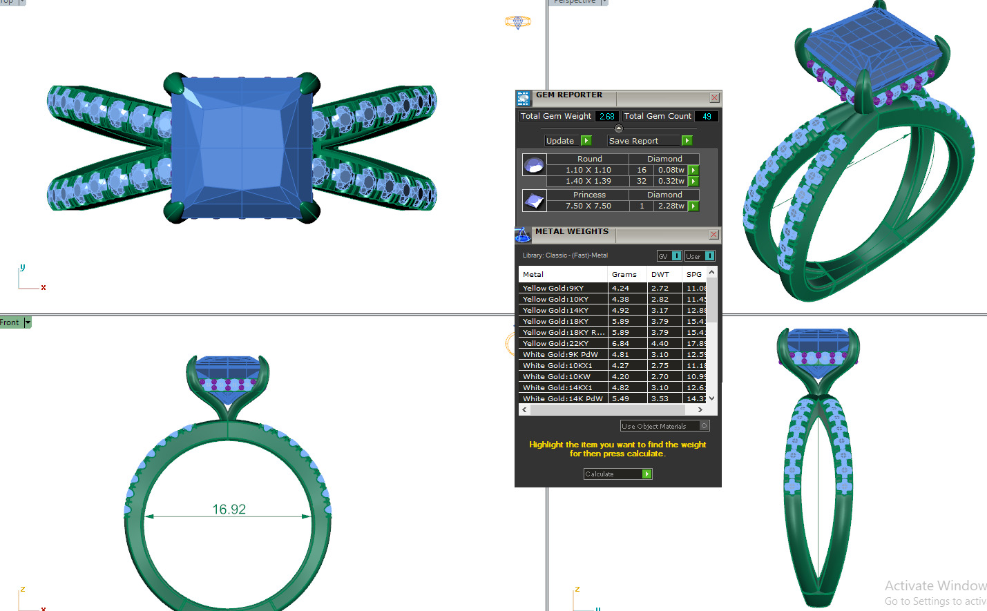 Solitaire Diamond Ring 360 animation renders 3dm stl 3D print model_2