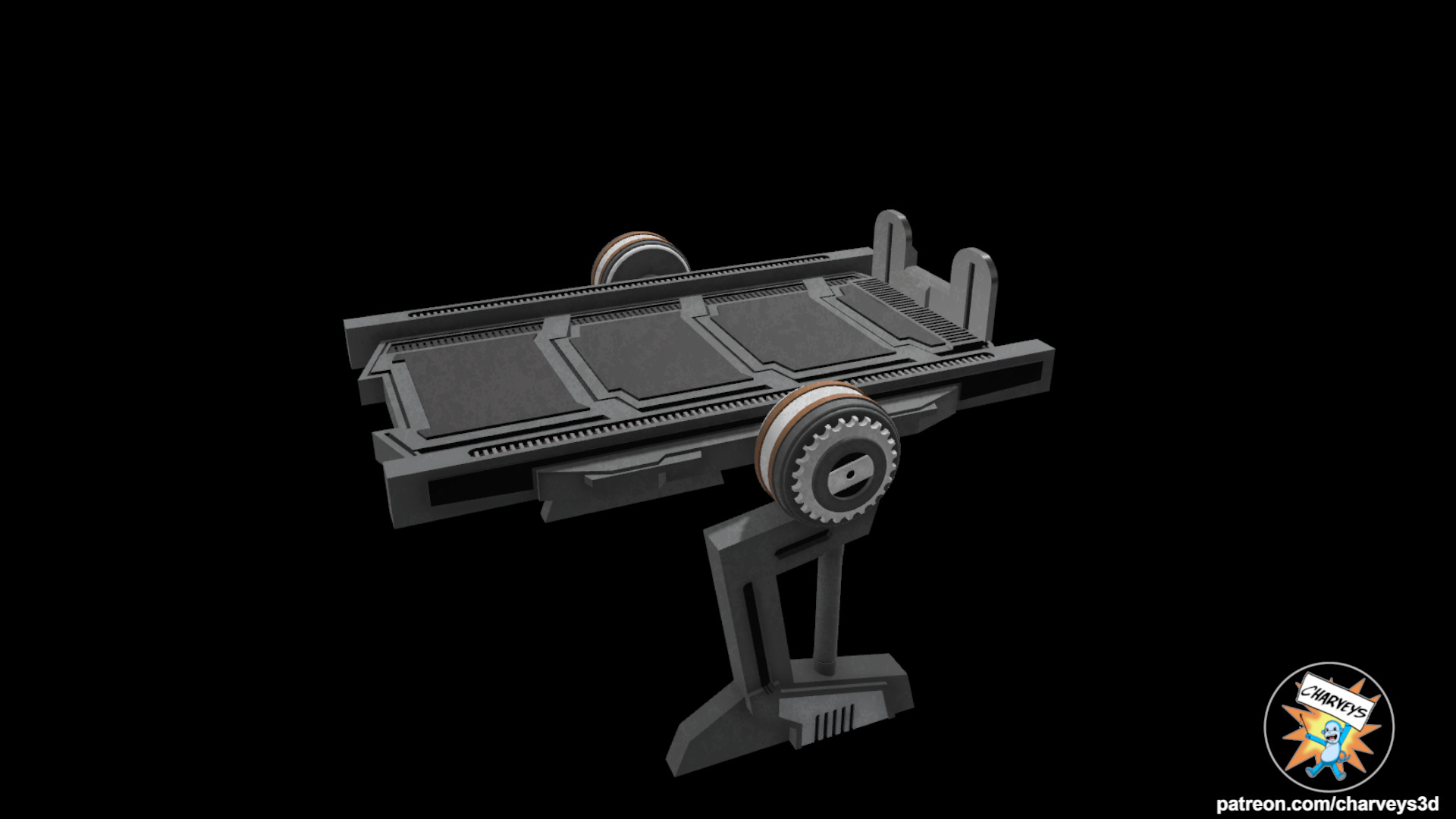 Star Wars Surgical Table for 4 and 6 inch action figures 3D print model_3