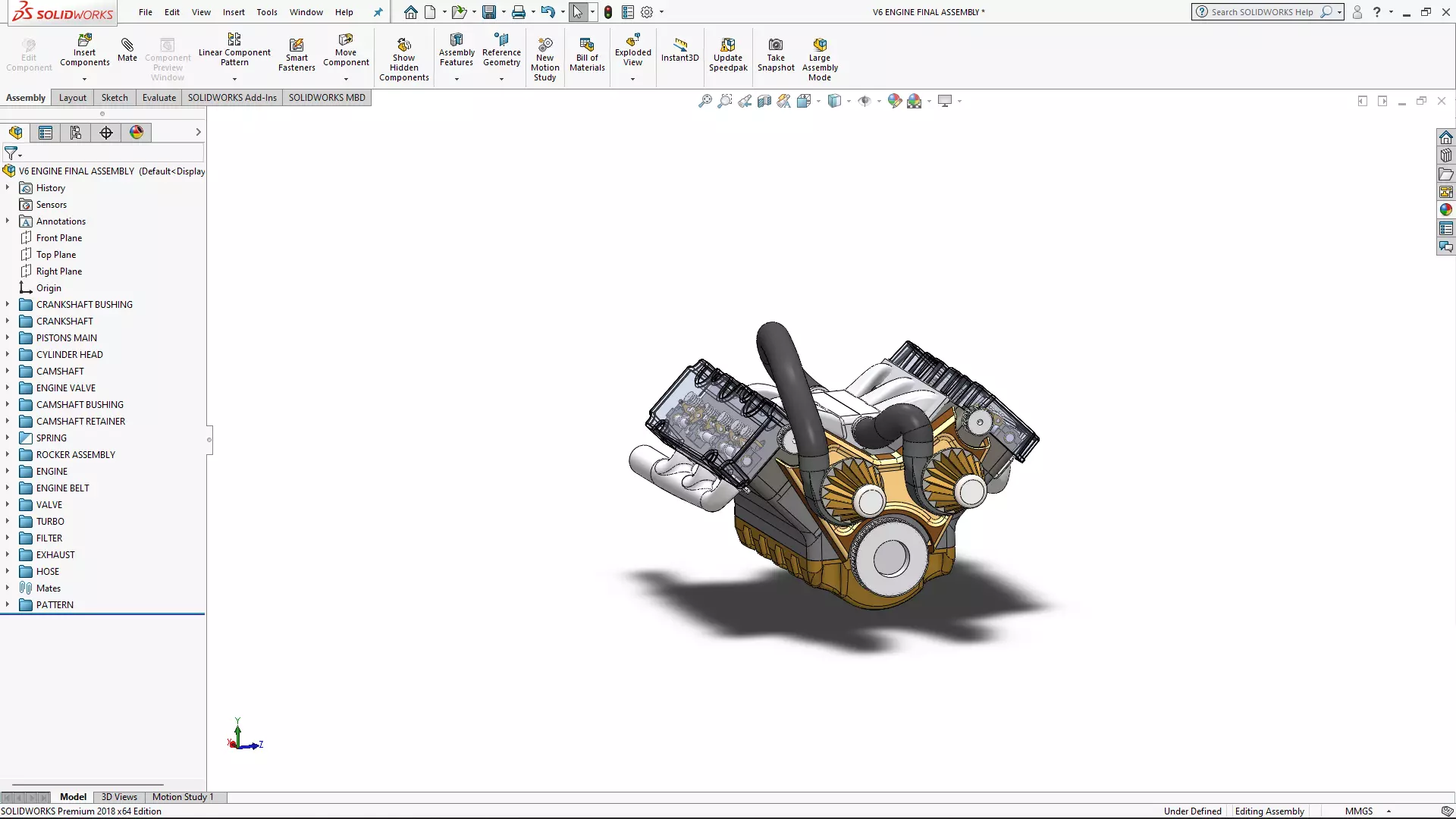 V6 Engine 3D model