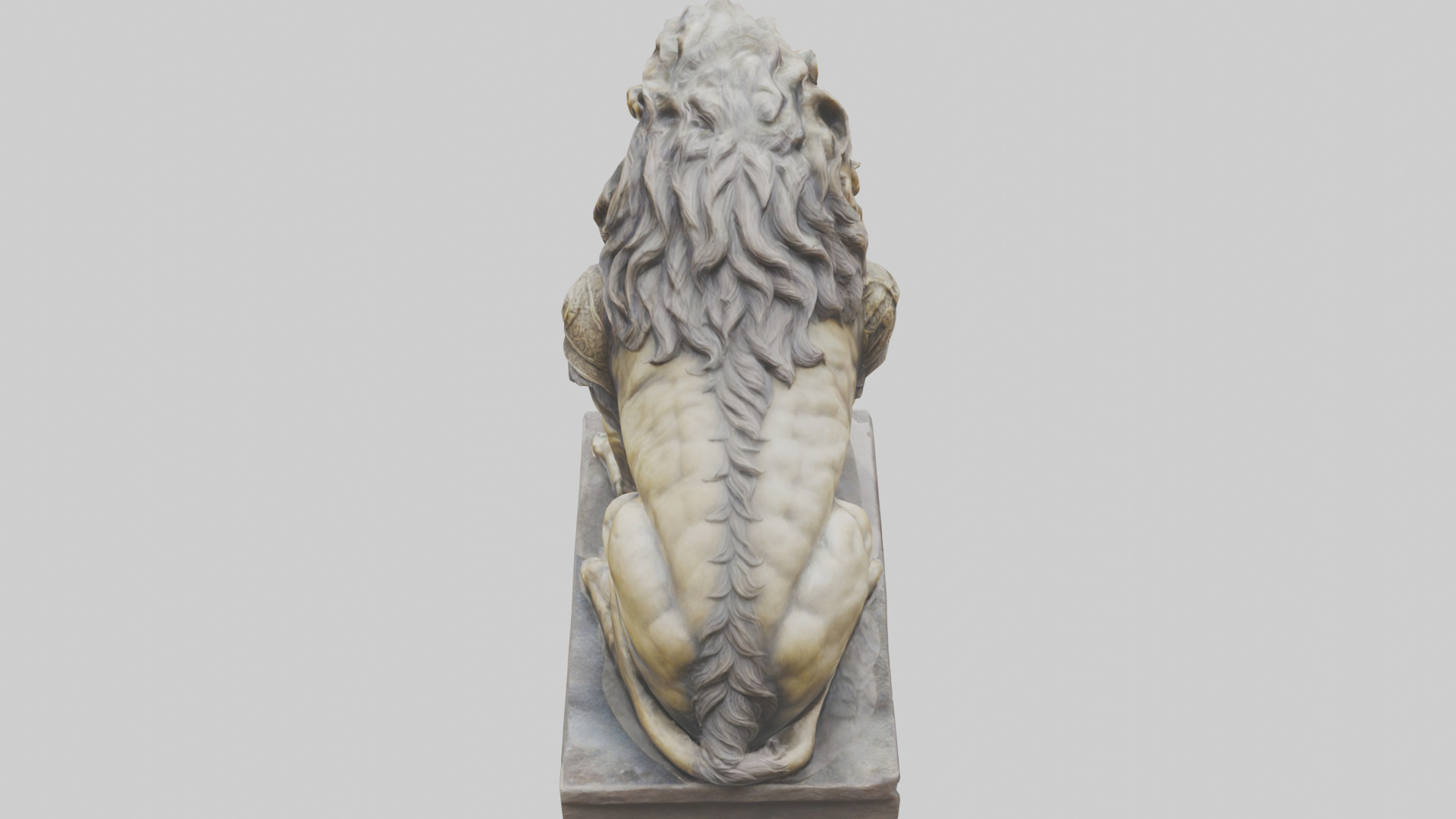Lion Warrior statue model Low-poly 3D model_15