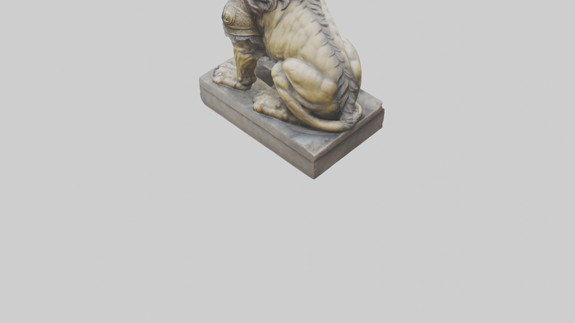 Lion Warrior statue model Low-poly 3D model_3