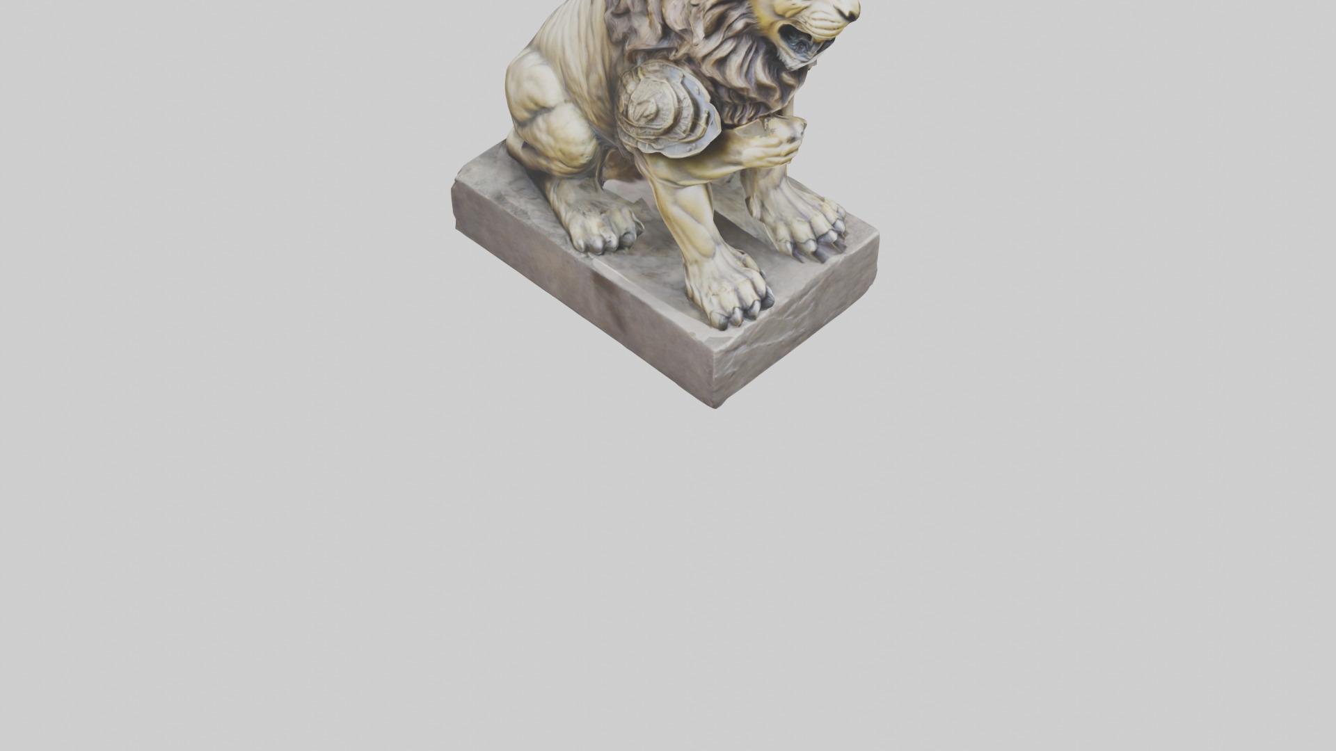 Lion Warrior statue model Low-poly 3D model_6