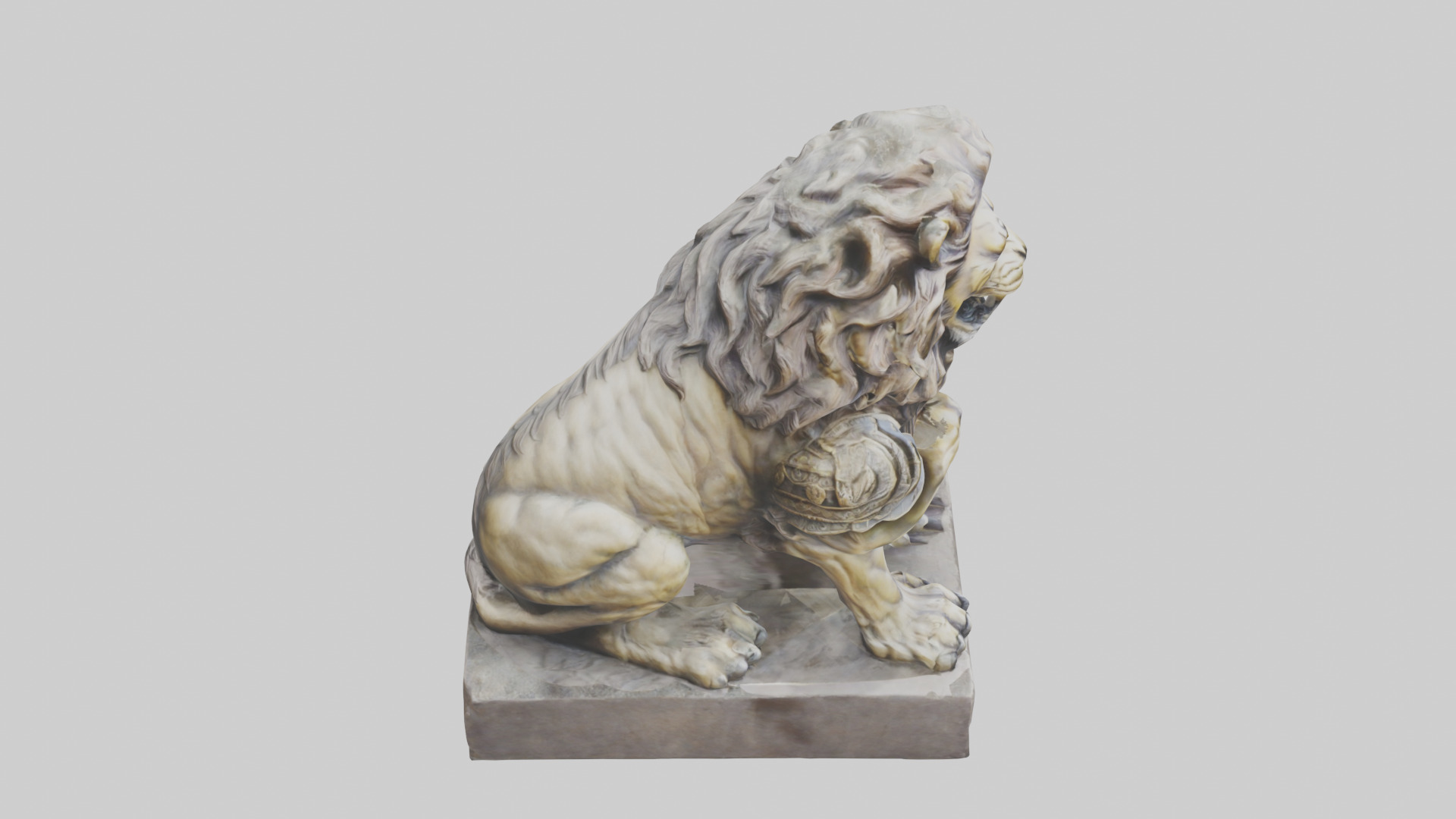Lion Warrior statue model Low-poly 3D model_18