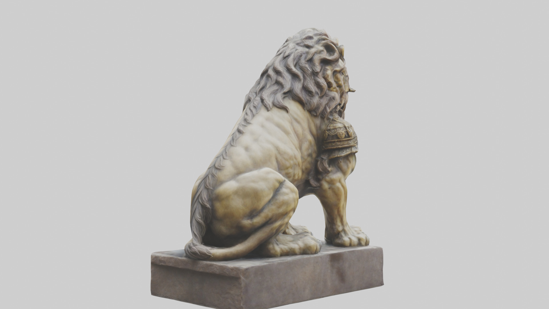 Lion Warrior statue model Low-poly 3D model_2