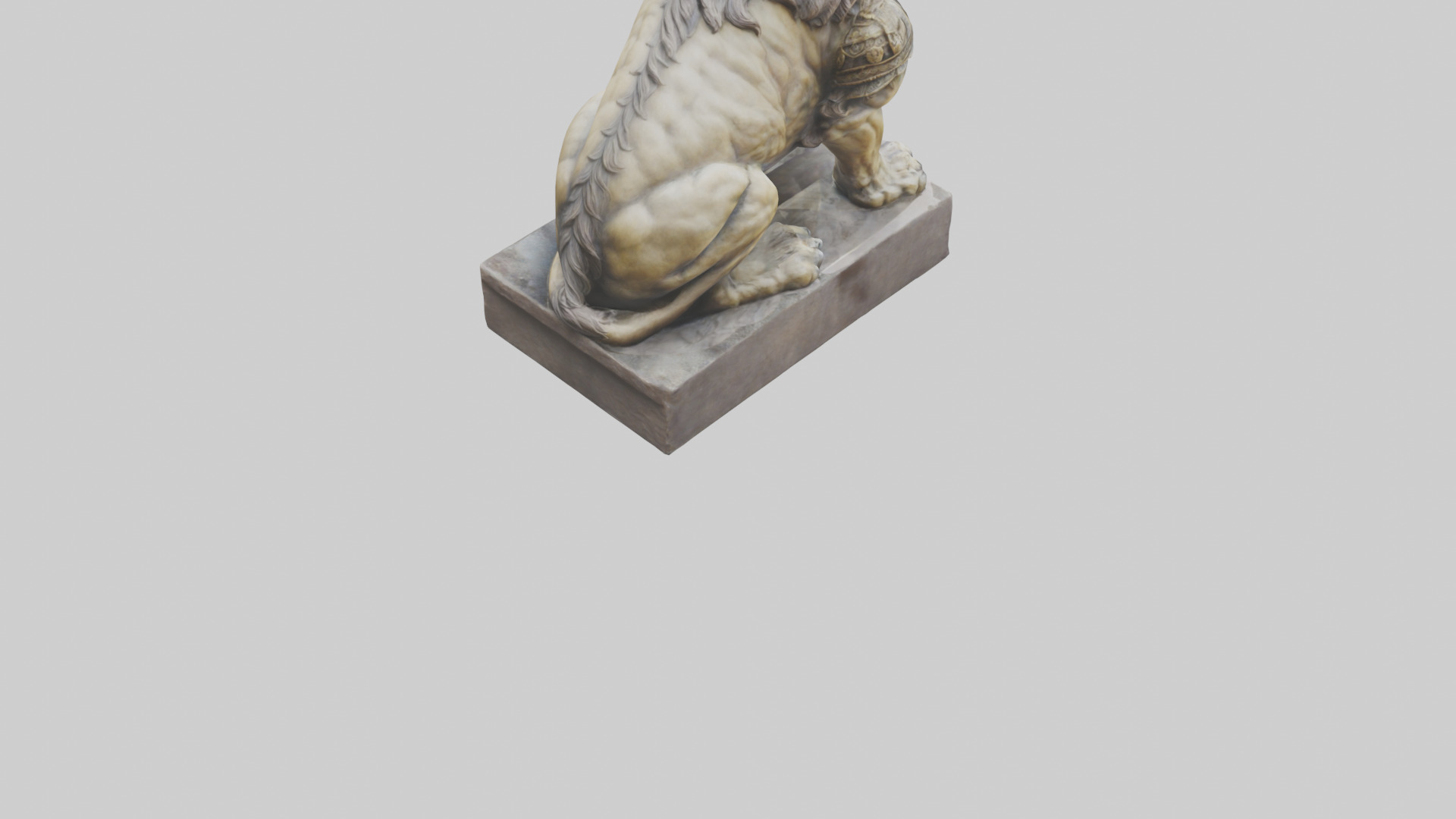 Lion Warrior statue model Low-poly 3D model_4