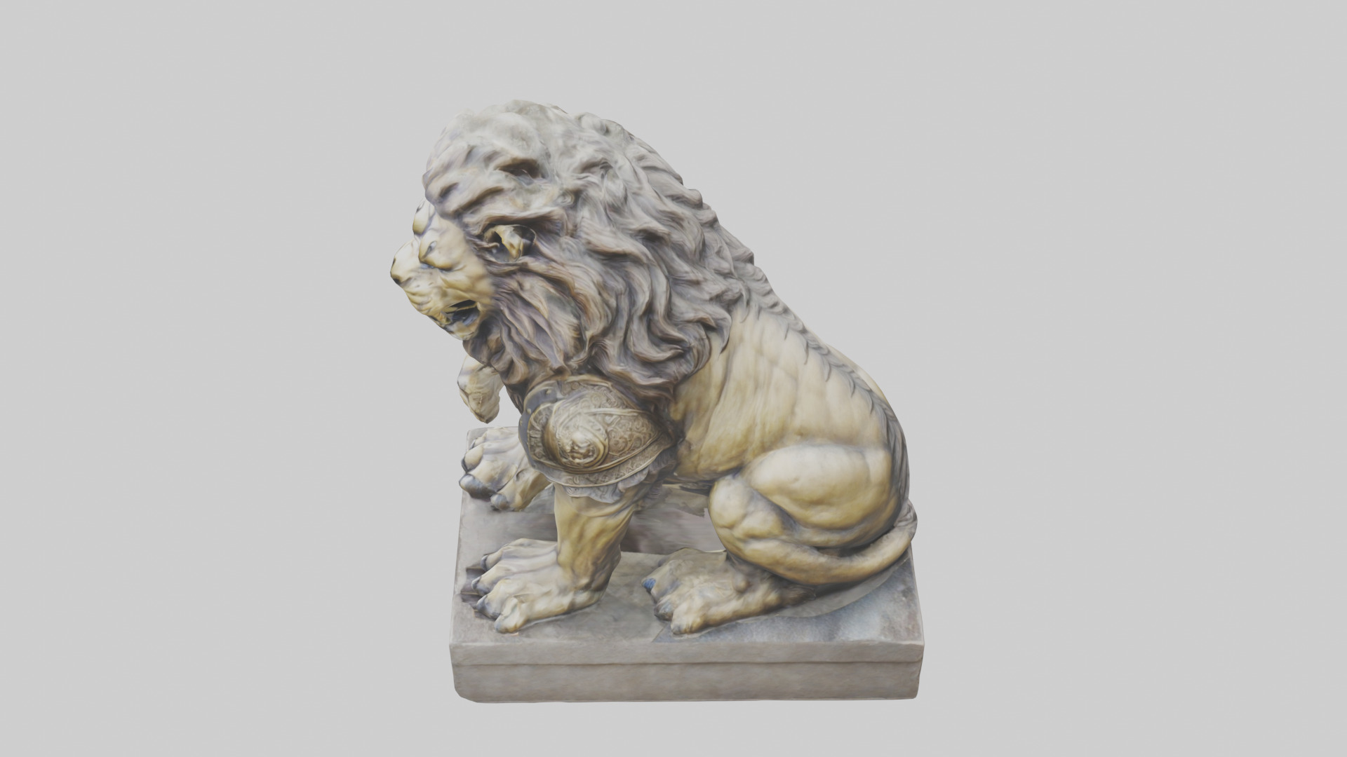 Lion Warrior statue model Low-poly 3D model_17
