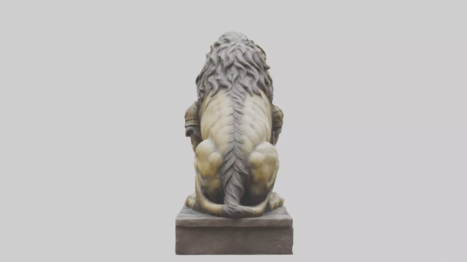 Lion Warrior statue model Low-poly 3D model_0