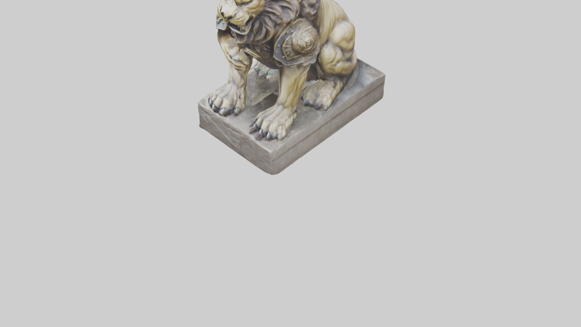 Lion Warrior statue model Low-poly 3D model_5