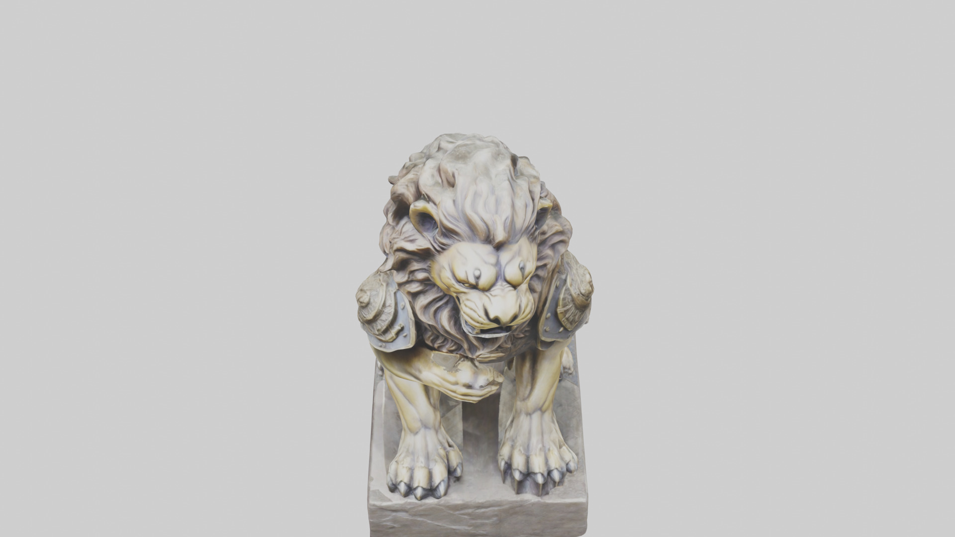 Lion Warrior statue model Low-poly 3D model_16