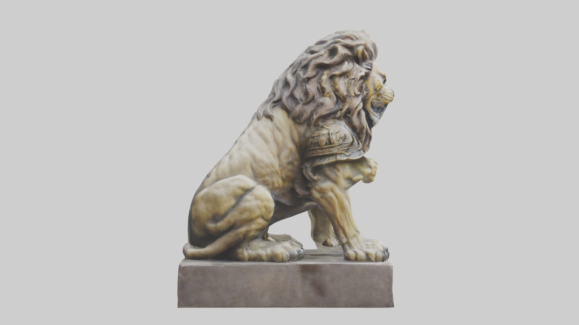Lion Warrior statue model Low-poly 3D model_13