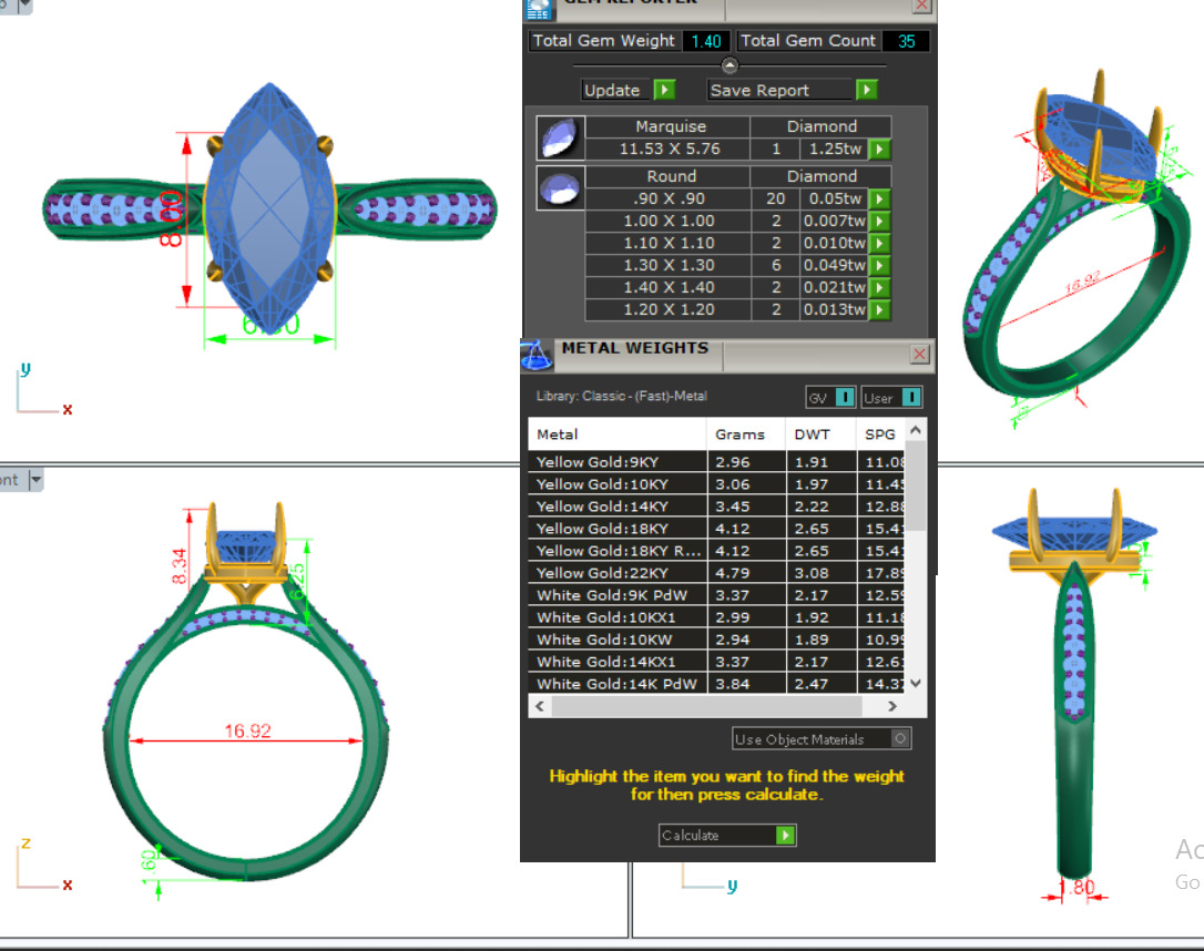 Solitaire Diamond Ring 360 animation renders 3dm stl 3D print model_2