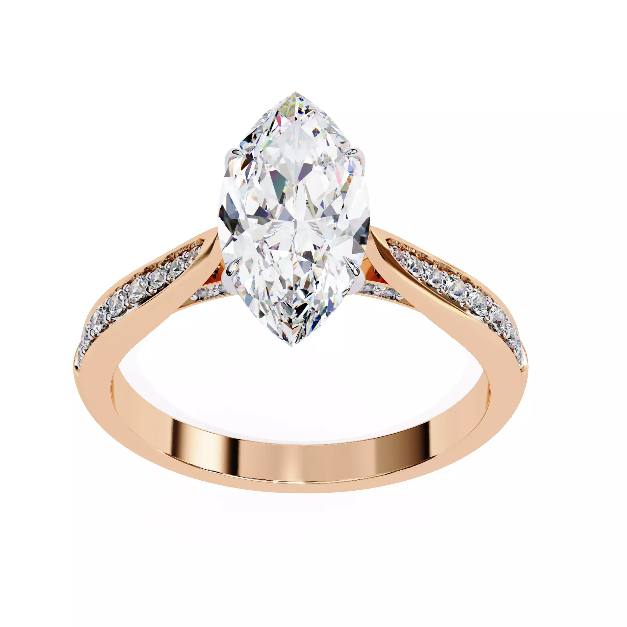 Solitaire Diamond Ring 360 animation renders 3dm stl 3D print model_0