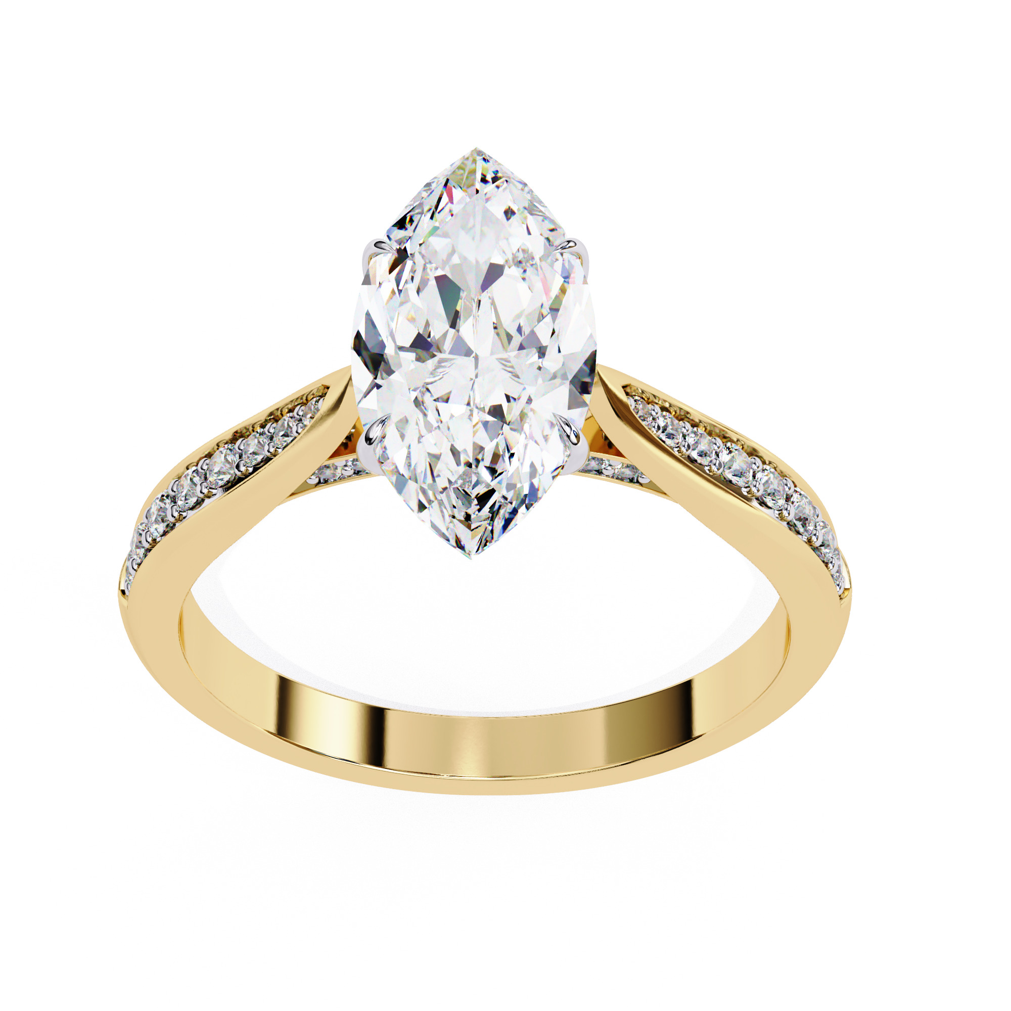 Solitaire Diamond Ring 360 animation renders 3dm stl 3D print model_7