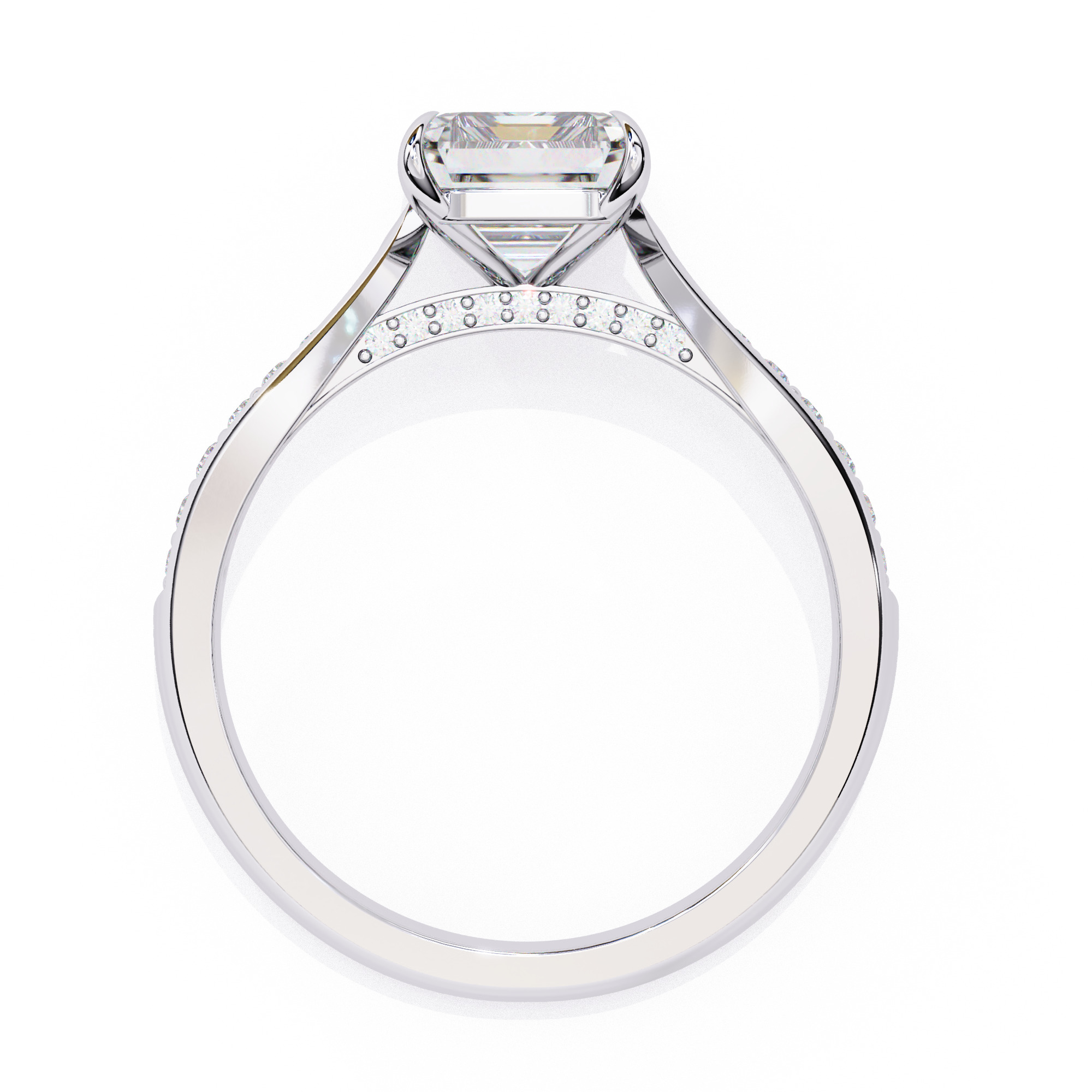 Solitaire Diamond Ring 360 animation renders 3dm stl 3D print model_6